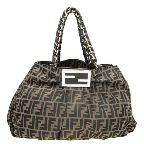 Fendi Mia Large Zucca Bag, Tobacco 